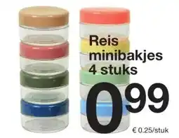 Zeeman Reis minibakjes 4 stuks aanbieding