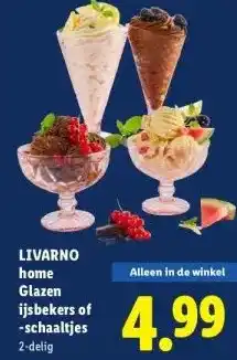 Lidl Glazen ijsbekers of -schaaltjes aanbieding