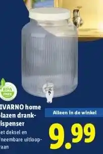 Lidl Glazen drank- dispenser aanbieding