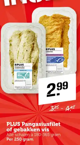 Coop PLUS Pangasiusfilet of gebakken vis aanbieding