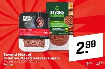 Coop Beyond Meat of Redefine Meat Vleesvervangers aanbieding
