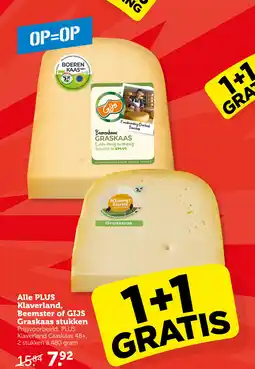 Coop Alle PLUS Klaverland, Beemster of GIJS Graskaas stukken aanbieding