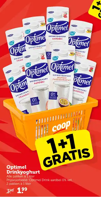 Coop Optimel Drinkyoghurt aanbieding