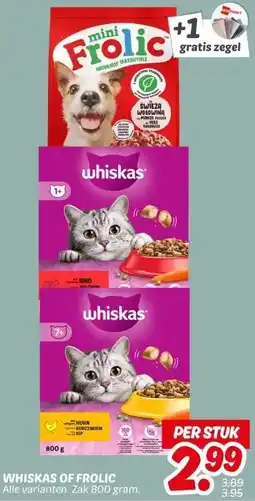 Dekamarkt WHISKAS OF FROLIC aanbieding