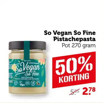 Coop So Vegan So Fine Pistachepasta aanbieding