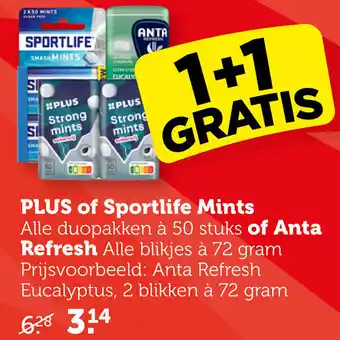 Coop PLUS of Sportlife Mints of Anta Refresh aanbieding