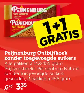 Coop Peijnenburg Ontbijtkoek zonder toegevoegde suikers aanbieding
