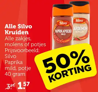 Coop Alle Silvo Kruiden Alle zakjes, molens of potjes aanbieding