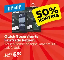 Coop Quick Boxershorts Fairtrade katoen aanbieding