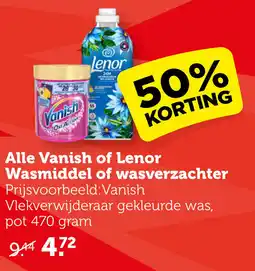 Coop Alle Vanish of Lenor Wasmiddel of wasverzachter aanbieding