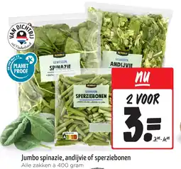 Jumbo Jumbo spinazie, andijvie of sperziebonen aanbieding