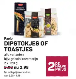 Ekoplaza Paolo Dipstokjes of toastjes aanbieding