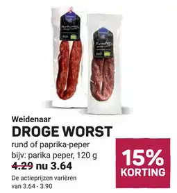 Ekoplaza Weidenaar Droge worst aanbieding