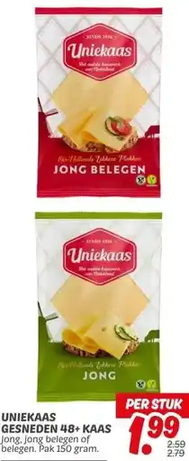 Dekamarkt UNIEKAAS GESNEDEN 48+ KAAS aanbieding