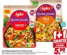 Dekamarkt IGLO ROERBAKSENSATIE OF STOOM & KLAAR aanbieding