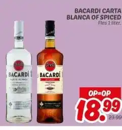 Dekamarkt BACARDI CARTA BLANCA OF SPICED aanbieding