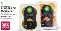 Ekoplaza De Paddestoel Burgers of nuggets aanbieding