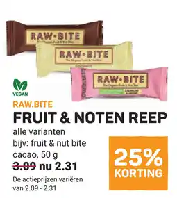 Ekoplaza Raw.bite Fruit & noten reep aanbieding