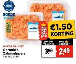 Vomar Voordeelmarkt Goede vangst Gerookte Zalmsnippers aanbieding