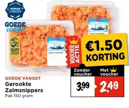 Vomar Voordeelmarkt Goede vangst Gerookte Zalmsnippers aanbieding