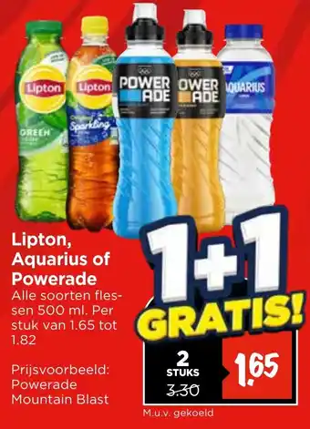 Vomar Voordeelmarkt Lipton, Aquarius of Powerade aanbieding