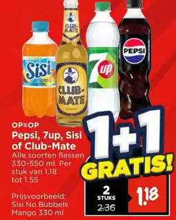 Vomar Voordeelmarkt Pepsi, 7up, Sisi of Club Mate aanbieding