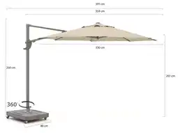 Kees Smit Shadowline Francisco zweefparasol ø 330cm aanbieding