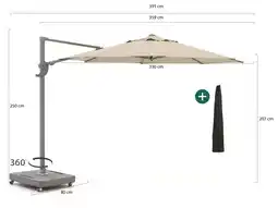 Kees Smit Shadowline Francisco zweefparasol ø 330cm aanbieding