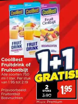 Vomar Voordeelmarkt CoolBest Fruitdrink of Fruitontbijt aanbieding