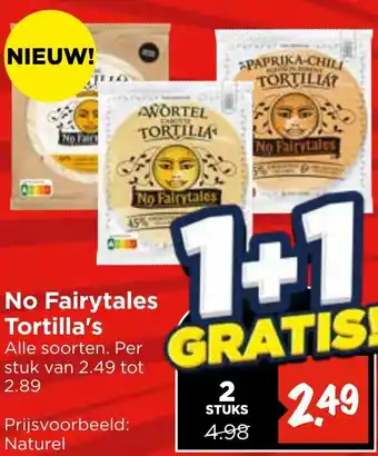 Vomar Voordeelmarkt No Fairytales Tortilla's aanbieding