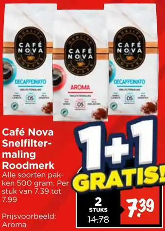 Vomar Voordeelmarkt Café Nova Snelfiltermaling Roodmerk aanbieding