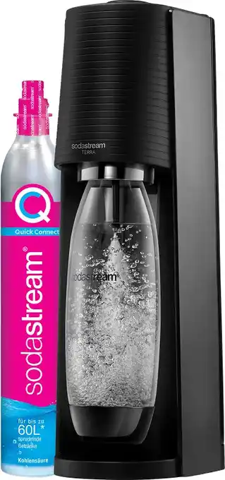 Coolblue SodaStream TERRA Zwart + Quick Connect Koolzuurcilinder aanbieding