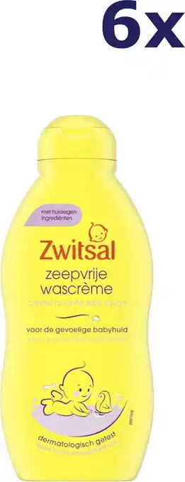 Bol.com 6x Zwitsal Zeepvrije Wascrème 200 ml aanbieding