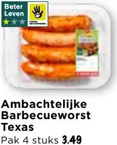 Vomar Voordeelmarkt Ambachtelijke Barbecueworst Texas aanbieding