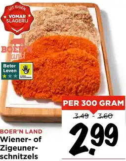 Vomar Voordeelmarkt BOER'N LAND Wiener of Zigeunerschnitzels aanbieding