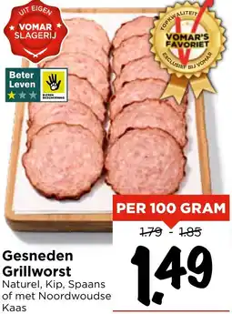 Vomar Voordeelmarkt Gesneden Grillworst aanbieding