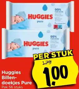 Vomar Voordeelmarkt Huggies Billendoekjes Pure aanbieding
