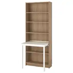 IKEA Billy Boekenkast met bureau, eikenpatroon/wit, 80x202 cm aanbieding