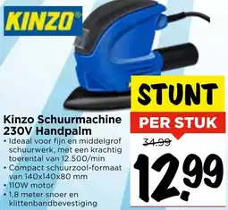 Vomar Voordeelmarkt Kinzo Schuurmachine 230V Handpalm aanbieding