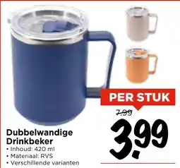 Vomar Voordeelmarkt Dubbelwandige Drinkbeker aanbieding