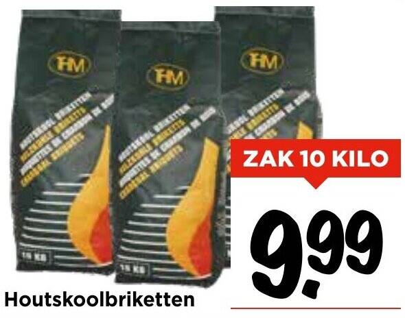 Houtskoolbriketten 10 kg aanbieding bij Vomar Voordeelmarkt
