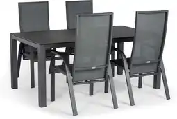 Intratuin Tierra Outdoor 4-zits diningset Briga grijs met Edo antraciet aanbieding