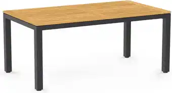 Intratuin Tierra Outdoor 4-zits eettafel Briga antraciet / naturel 180 x 100 x 75 cm aanbieding
