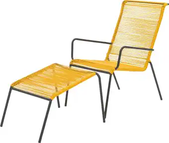 Intratuin Intratuin relaxstoel met voetenbank Steef geel aanbieding