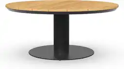 Intratuin Tierra Outdoor 4-zits eettafel Morena zwart met teak D 120 H 68 cm aanbieding