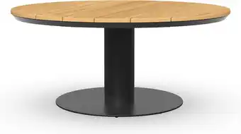 Intratuin Tierra Outdoor 4-zits eettafel Morena zwart met teak D 120 H 68 cm aanbieding