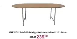 Karwei KARWEI tuintafel Olivia light teak acacia hout aanbieding