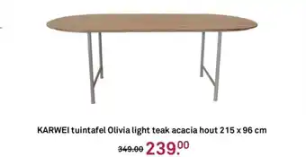 Karwei KARWEI tuintafel Olivia light teak acacia hout aanbieding