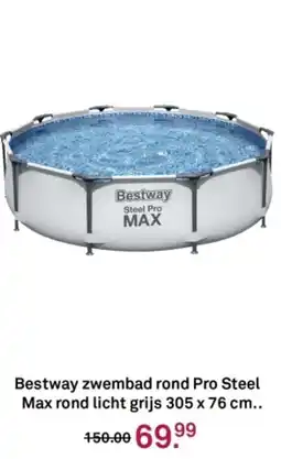 Karwei Bestway zwembad rond Pro Steel Max rond licht grijs aanbieding