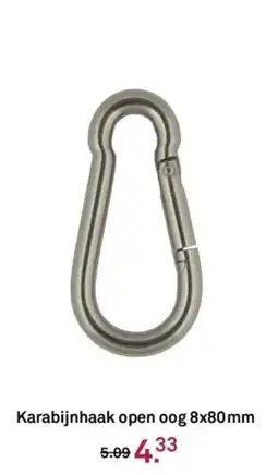 Karwei Karabijnhaak open oog 8x80mm aanbieding